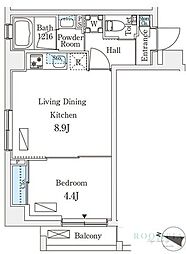 フルハウス飯田橋 1階1LDKの間取り