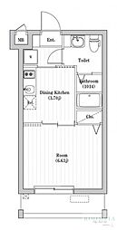 アーバンパーク六町 2階1DKの間取り