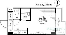 スカイコート文京小石川 5階ワンルームの間取り