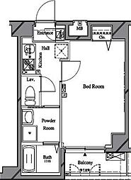 ARTESSIMO LINK FIORE 4階1Kの間取り