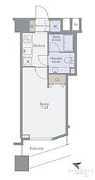 ファーストリアルタワー新宿 19階1Kの間取り