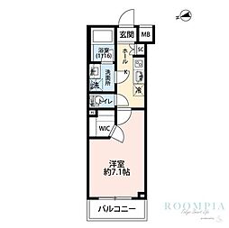 プレール・ドゥーク小竹向原 4階1Kの間取り