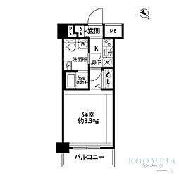 プレール・ドゥーク志村坂上II 3階1Kの間取り