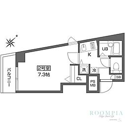 ベルファース早稲田 10階1Kの間取り
