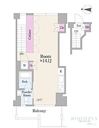 ＲＯＫＡ　ＴＥＲＲＡＺＺＡ 5階1Kの間取り