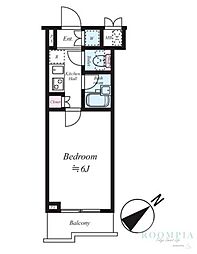 パティーナ池袋 4階1Kの間取り