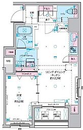 GENOVIA 東神田 green veil 4階1LDKの間取り