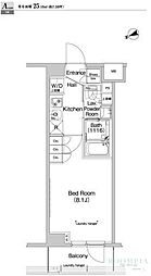 プラウドフラット代々木ハ幡 5階1Kの間取り