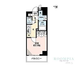 プレール・ドゥーク板橋舟渡 4階1Kの間取り
