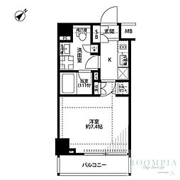 プレール・ドゥークときわ台 5階1Kの間取り