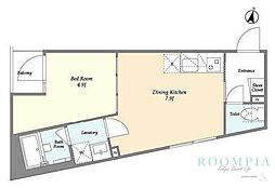 w/FLUFFY西早稲田 1DKの間取図画像