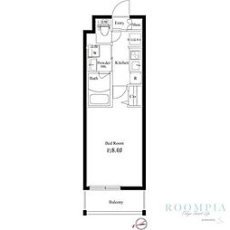 ハーモニーレジデンス新宿御苑ザイースト 1Kの間取図画像