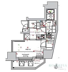フェルクルールプレスト池袋ウエスト 1Kの間取図画像