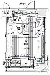 メインステージ東新宿 1Kの間取図画像