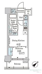 PARKAXIS大塚ガーデンスクエア 1DKの間取図画像