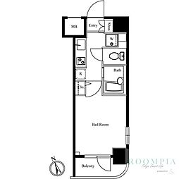 スクエア渋谷 1Kの間取図画像