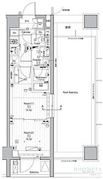 PREMIUMCUBE武蔵小山 2Kの間取図画像