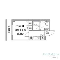 ガーデン中野 1Kの間取図画像