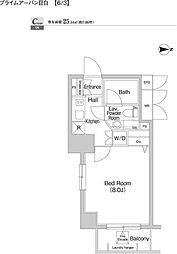 PRIMEURBAN目白 1Kの間取図画像