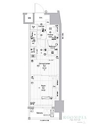プレミアムキューブ亀戸 1DKの間取図画像
