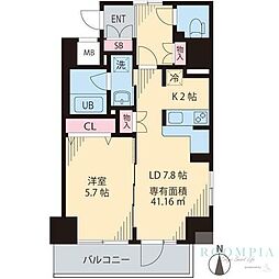 グリーンリーフ西早稲田 1DKの間取図画像