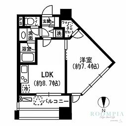 レジディアイチガヤ 1LDKの間取図画像