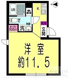プラチナフォルム上野 ワンルームの間取図画像