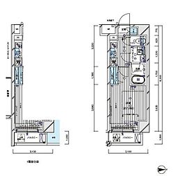 MAINSTAGE白金3 1Kの間取図画像
