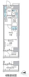 パークアクシス新宿百人町 1DKの間取図画像