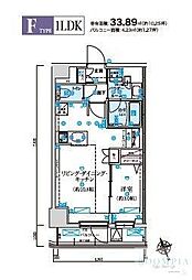 LIVCITY初台 1LDKの間取図画像