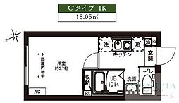 REPURE駒込レジデンス 1Kの間取図画像
