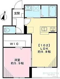 アルム深沢 1LDKの間取図画像
