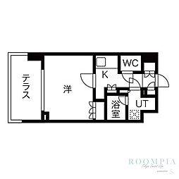 シーズンフラッツ高田馬場リバーサイドノース 1Kの間取図画像