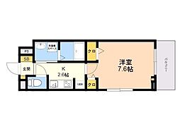 ネオ・ブライト君休 1Kの間取図画像