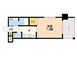 レジディア博多2 1Kの間取図画像