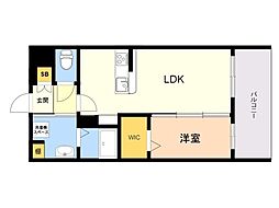 LIBTH竹下 1LDKの間取図画像