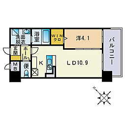 ウェルフォート比恵4番館 1LDKの間取図画像