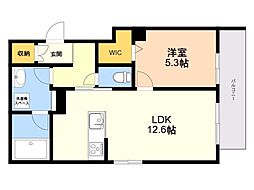 シャーメゾンマーレ竹下 1LDKの間取図画像