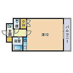 中良ビル ワンルームの間取図画像