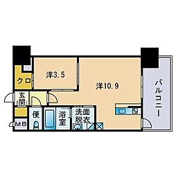ベネフィス博多南グランスウィート 1LDKの間取図画像