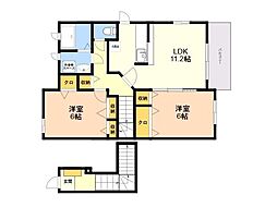 シャンブルブランB 2LDKの間取図画像