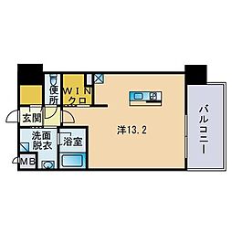 ベネフィス博多南グランスウィート ワンルームの間取図画像