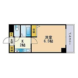 ウイークリーステイ博多 1Kの間取図画像