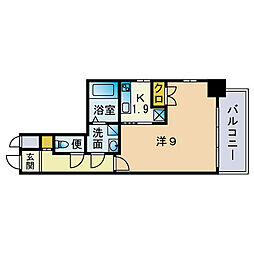 フラッツGENKAI 1Kの間取図画像