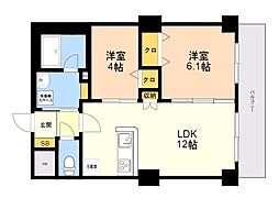 HakataStationSouth 2LDKの間取図画像
