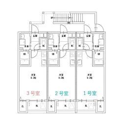 アドバンス香椎参道Ａ棟 ワンルームの間取り
