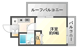 グレイス九産大前 5階1Kの間取り