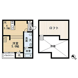 プロムナード和白 1階1DKの間取り