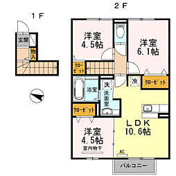 ルーシェリアフクマ 3LDKの間取図画像