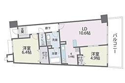 アイランドシティインフィニガーデンE棟 2LDKの間取図画像